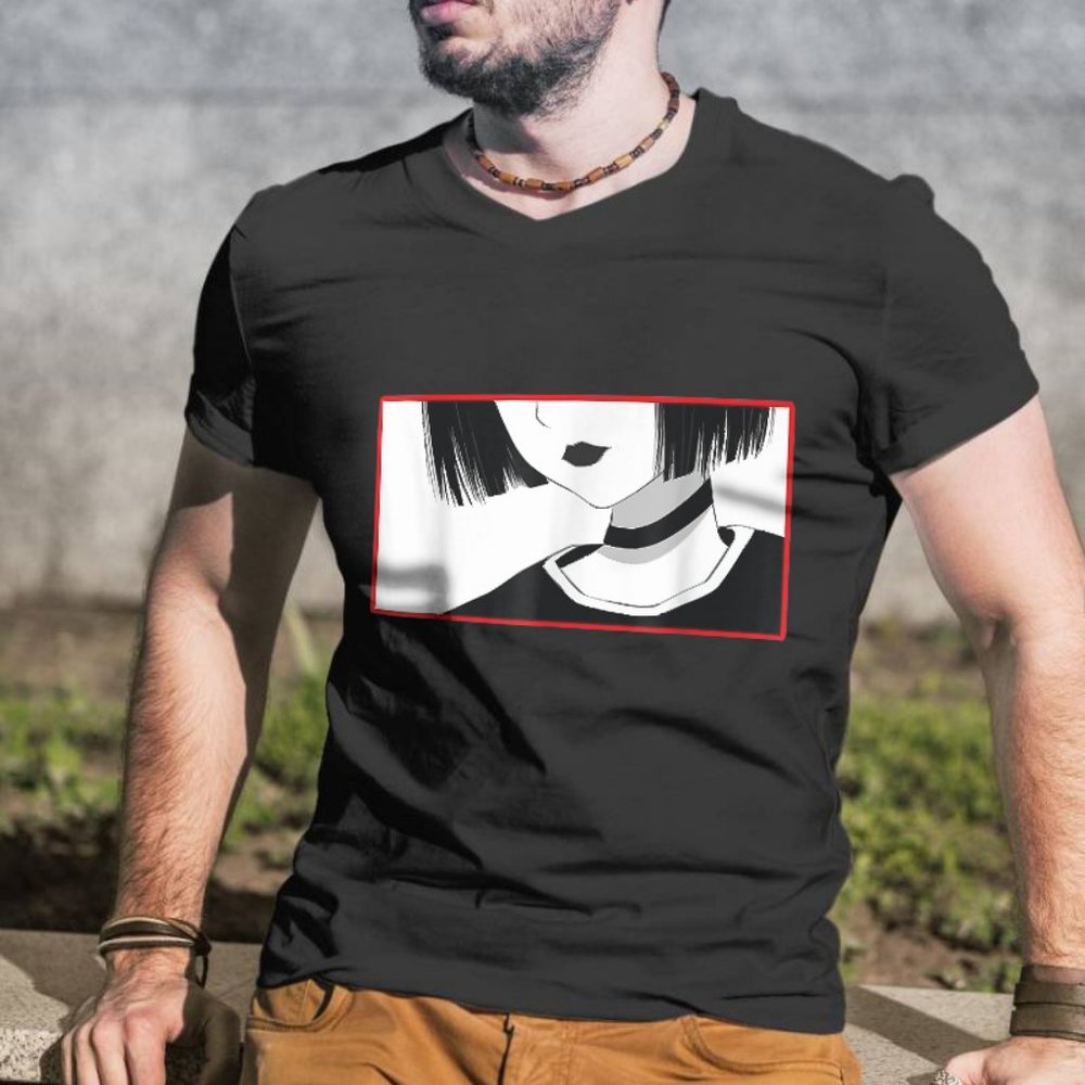 Aesthetic Goth Anime Girl Tee - Soft Grunge Aesthetic Gothic
